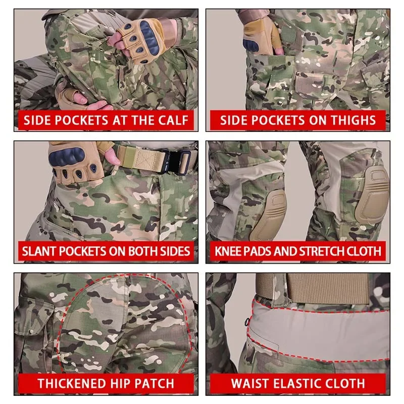 Gen3 Tactical Pants Camo Hunting Clothes Multicam G3 Cargo Pants Trainning Combat Trousers Men Clothing Tactic Water Repellent