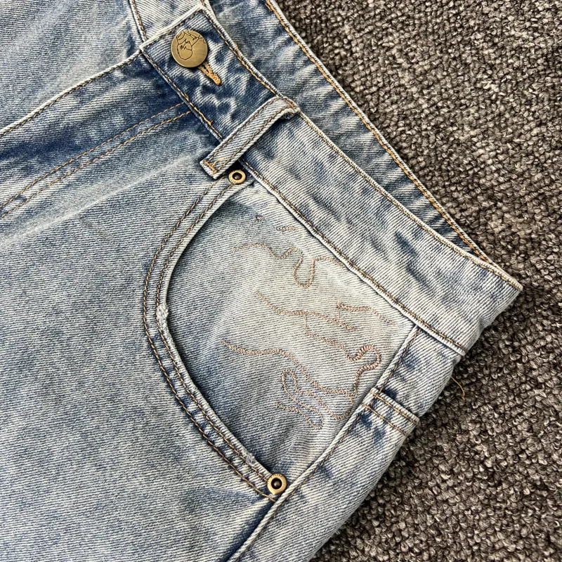 New Arrival Derschutze Denim Shorts High Quality Embroidery Patterns Casual Pants Streetwear Trend Derschutze Jeans