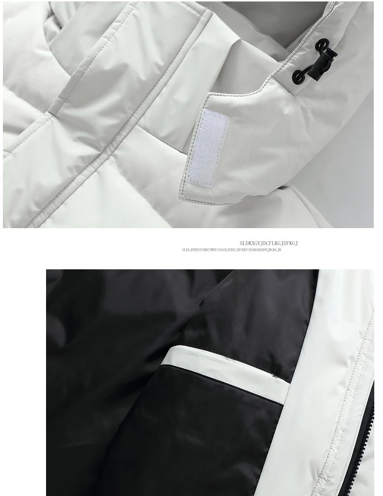 FGKKS 2025 Couple Winter Down Jacket Fashion Classic Slim Korean Style White Duck Down Men's Long Coat Women Hooded Outwear