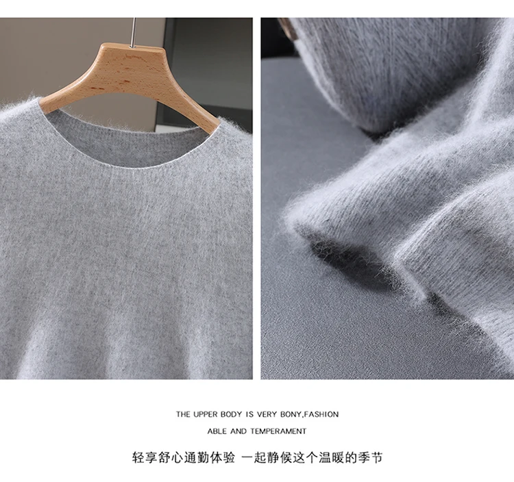 Men's 100% Mink Cashmere Round Neck Knitted Short Sleeved Loose Solid Color Half Sleeved Simple T-Shirt Casual Business Clothing
