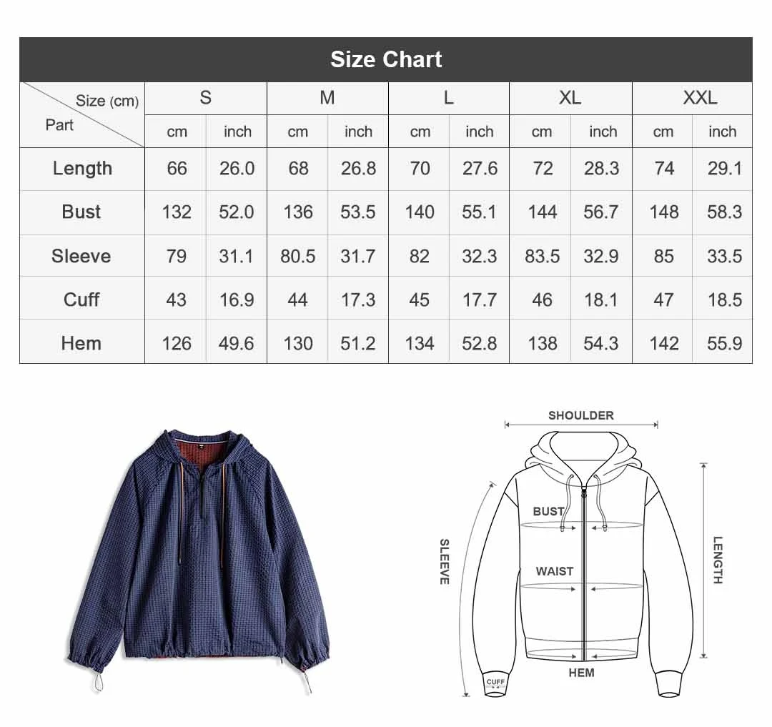 Maden Men's Half Zip Hoodie Textured Seersucker Pullover Jacket Loose Fit Lightweight Outdoor Casual Spring Autumn Top
