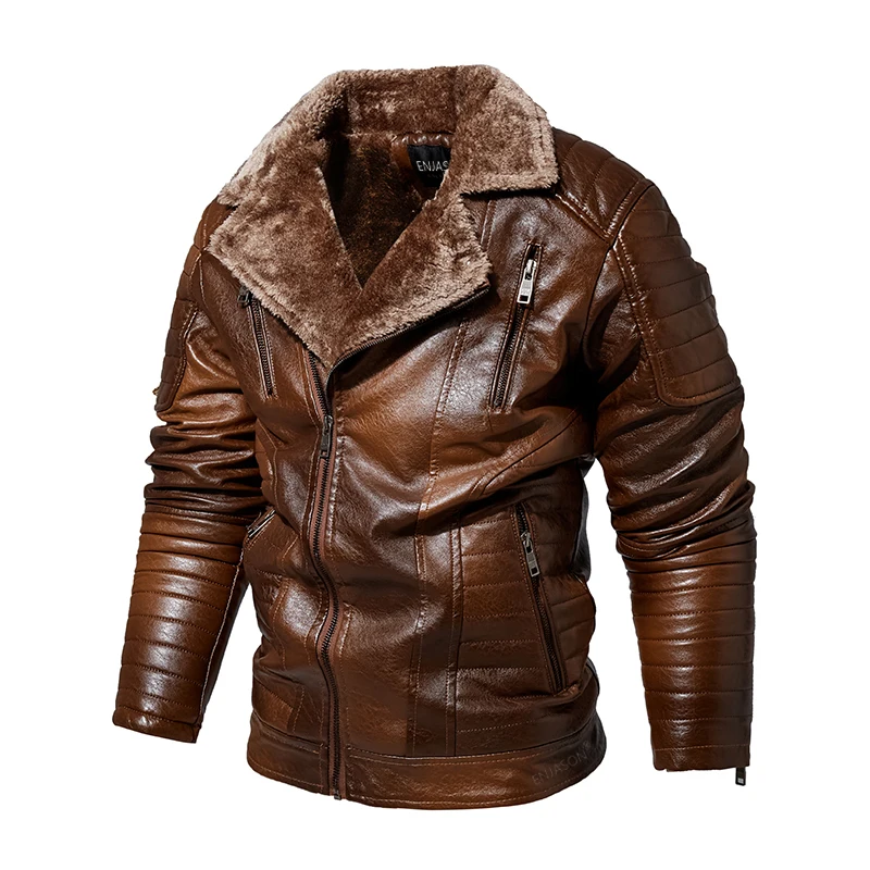 Men's Leather Jackets Autumn Casual Motorcycle PU Jacket Biker Leather Coats Brand Clothing EU Size