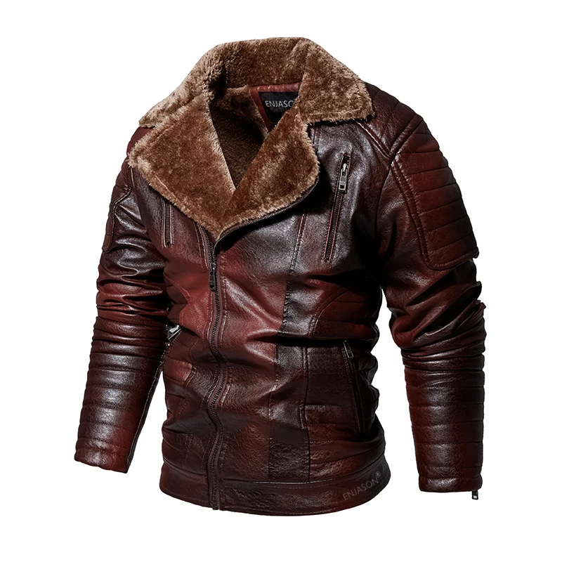 Men's Leather Jackets Autumn Casual Motorcycle PU Jacket Biker Leather Coats Brand Clothing EU Size