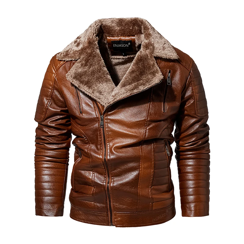 Men's Leather Jackets Autumn Casual Motorcycle PU Jacket Biker Leather Coats Brand Clothing EU Size
