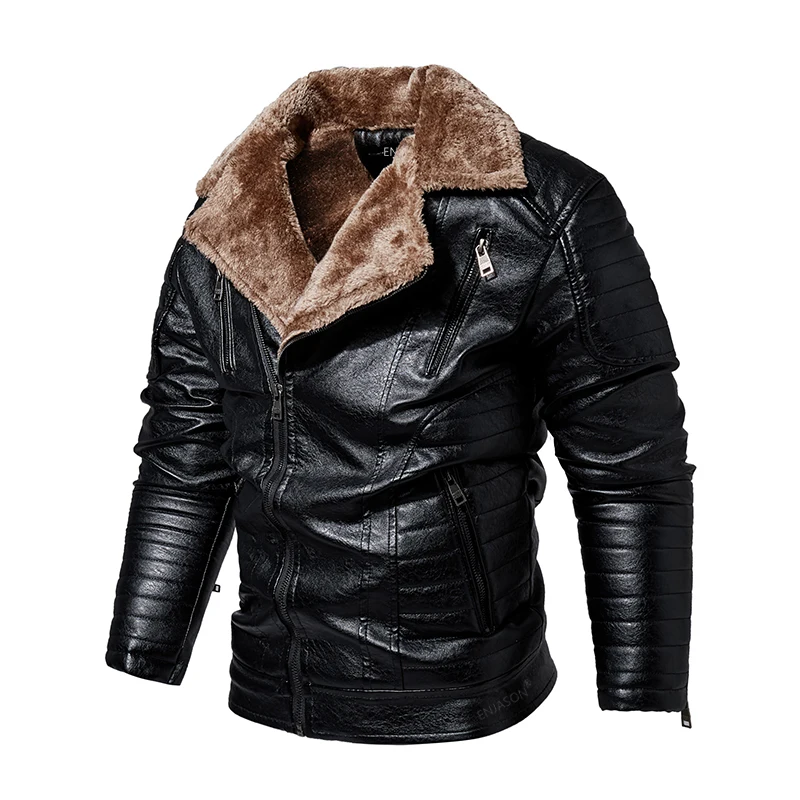 Men's Leather Jackets Autumn Casual Motorcycle PU Jacket Biker Leather Coats Brand Clothing EU Size
