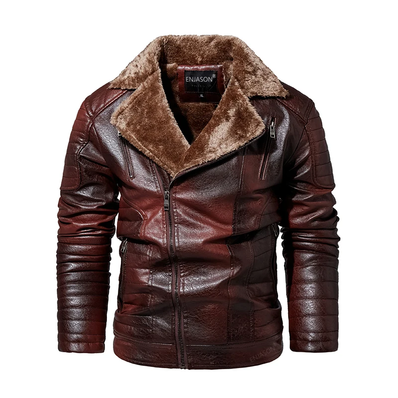 Men's Leather Jackets Autumn Casual Motorcycle PU Jacket Biker Leather Coats Brand Clothing EU Size