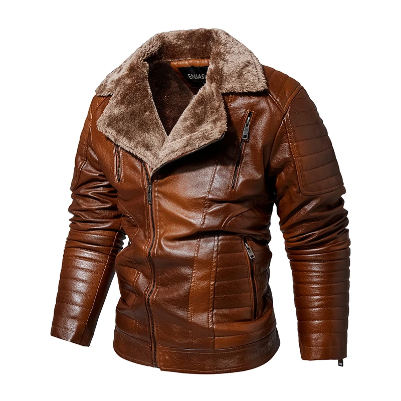 Men's Leather Jackets Autumn Casual Motorcycle PU Jacket Biker Leather Coats Brand Clothing EU Size