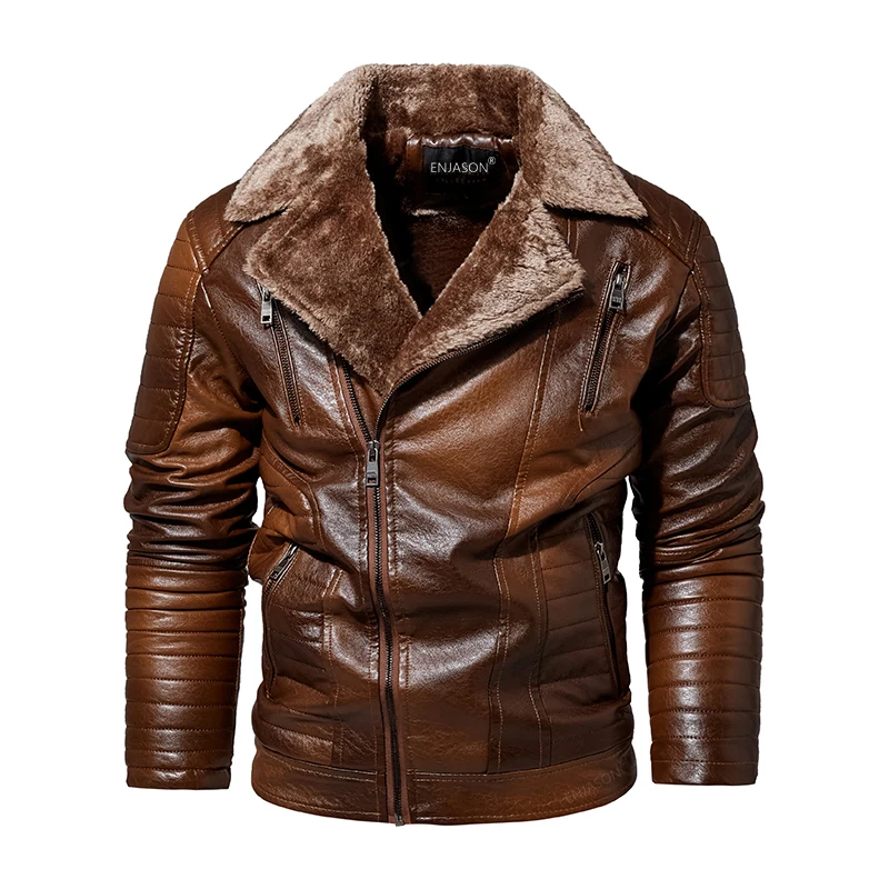 Men's Leather Jackets Autumn Casual Motorcycle PU Jacket Biker Leather Coats Brand Clothing EU Size