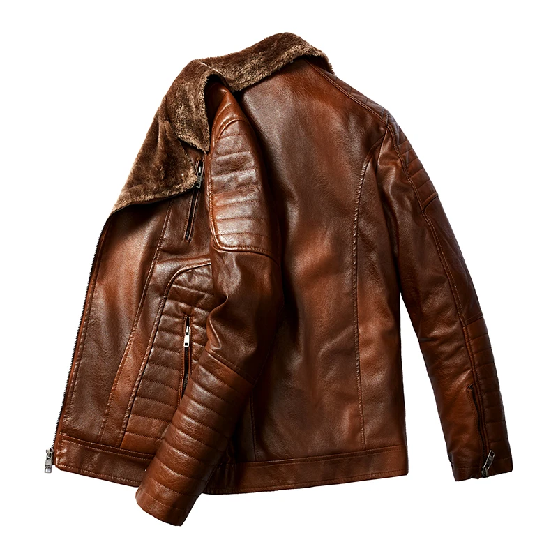 Men's Leather Jackets Autumn Casual Motorcycle PU Jacket Biker Leather Coats Brand Clothing EU Size