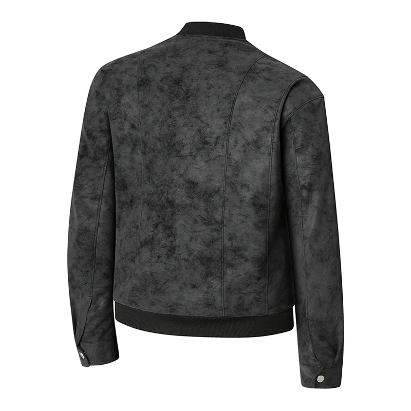 8XL Big&Tall Mens Suede PU Leather Jacket Casual Stand Collar Plus Size Windproof Motorcycle Bomber Jackets Moto Biker Outerwear