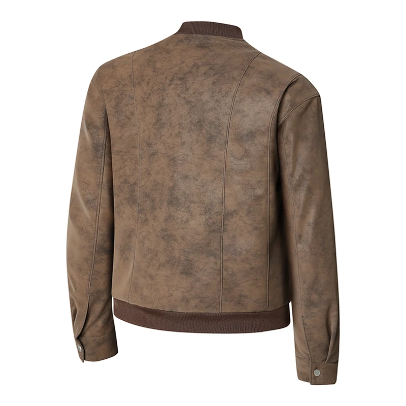 8XL Big&Tall Mens Suede PU Leather Jacket Casual Stand Collar Plus Size Windproof Motorcycle Bomber Jackets Moto Biker Outerwear