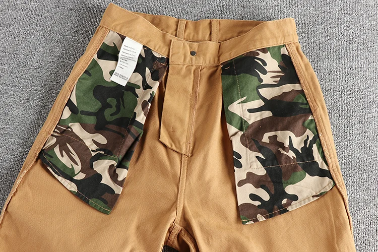 320Gsm Heavyweight Pearl Woven Canvas Men's Casual Pants American Vintage Retro Trend 100% Cotton Splicing Design Workwear Pants