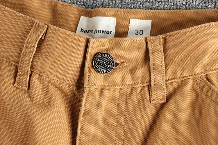 320Gsm Heavyweight Pearl Woven Canvas Men's Casual Pants American Vintage Retro Trend 100% Cotton Splicing Design Workwear Pants