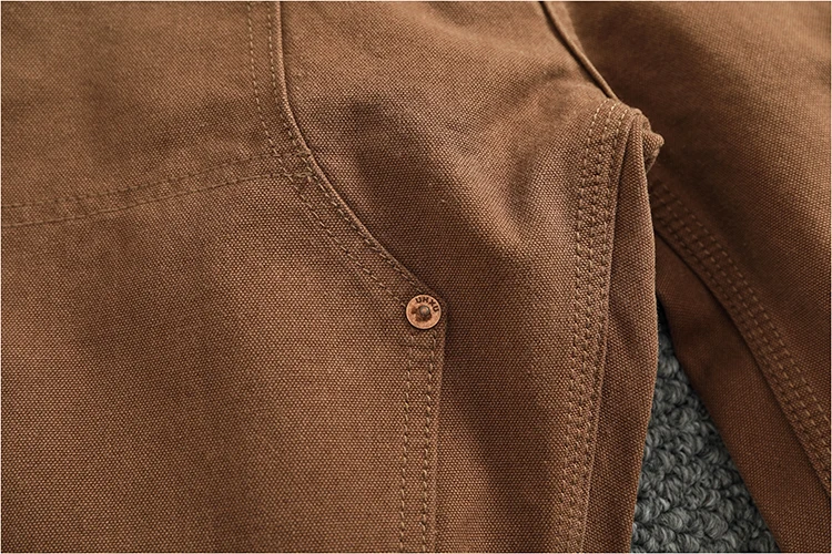 Heavy cotton high-end vintage overalls men's bead canvas grain patch fabric splicing logging motorcycle casual pants trend