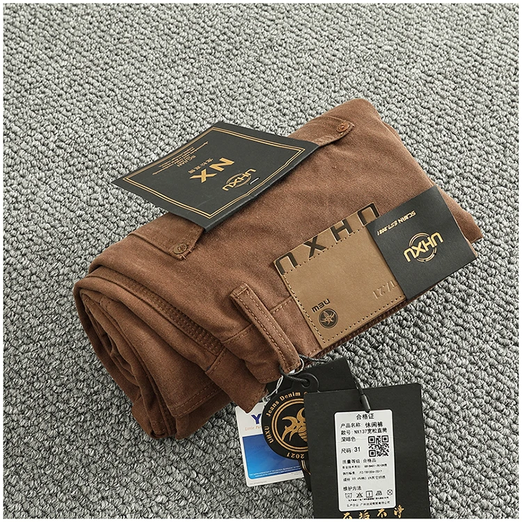 Heavy cotton high-end vintage overalls men's bead canvas grain patch fabric splicing logging motorcycle casual pants trend