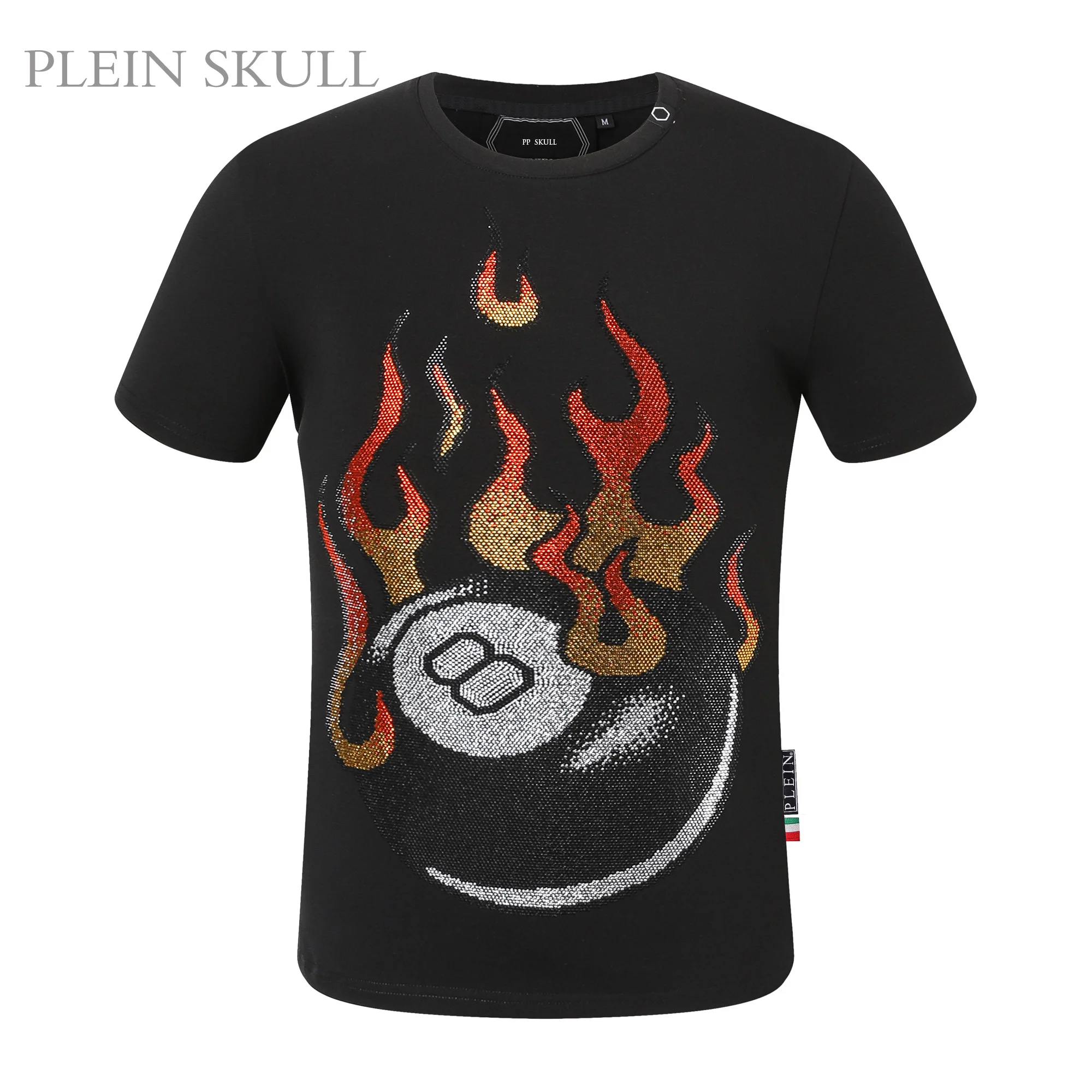 PLEIN SKULL Heavy Duty Hot Stamping T-shirt T-shirt Summer Sports Moisture wicking Short Sleeve Outdoor Unisex Round Neck Shirt