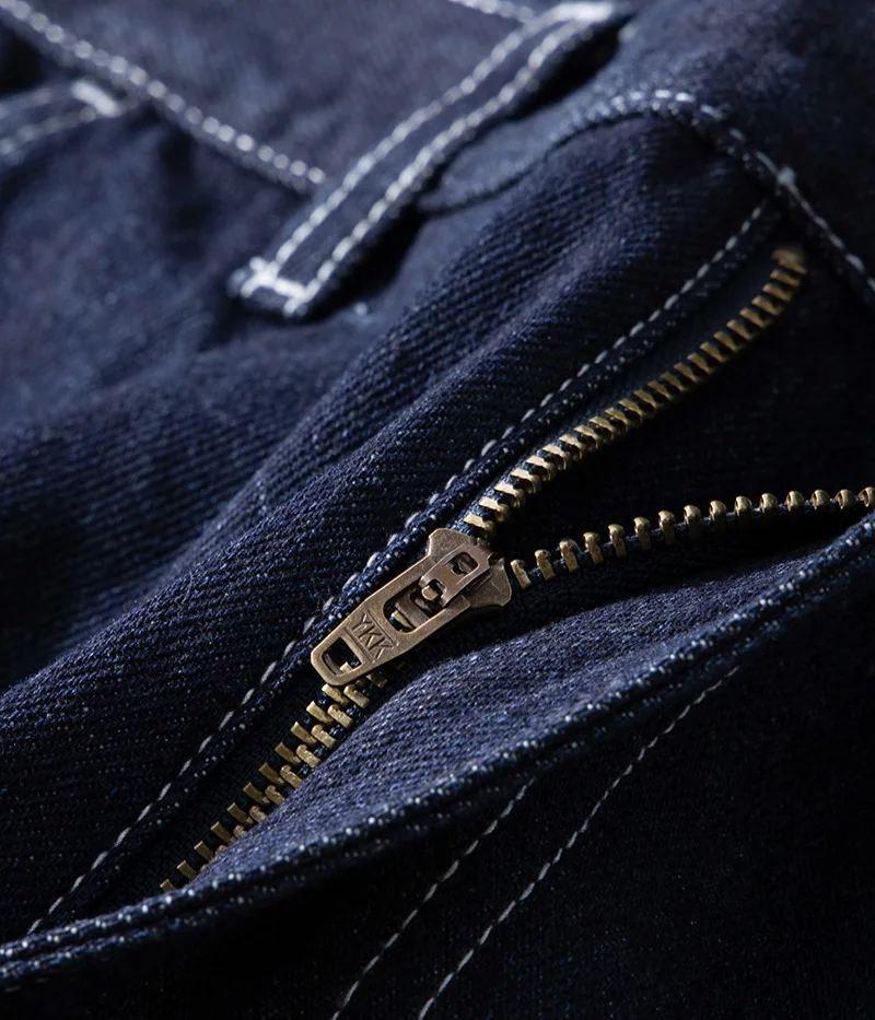 American Vintage Raw Denim Rail Worker Jeans - Americana Multi-Pocket Striped Work Pants / Outdoor Utility Trousers OKONKWO