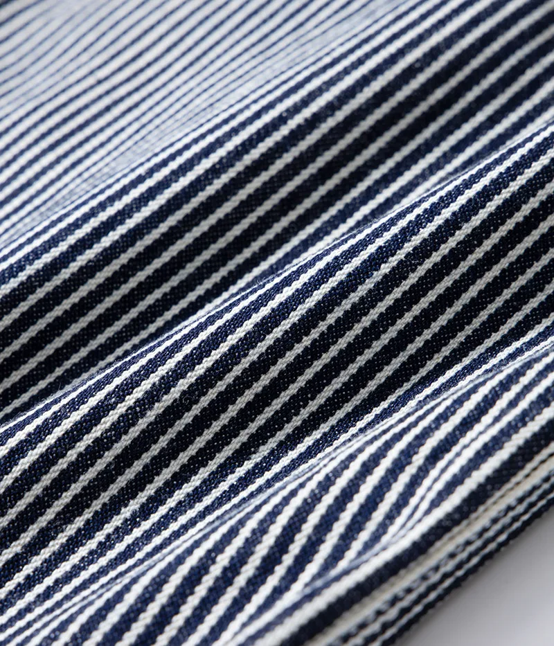 American Vintage Raw Denim Rail Worker Jeans - Americana Multi-Pocket Striped Work Pants / Outdoor Utility Trousers OKONKWO