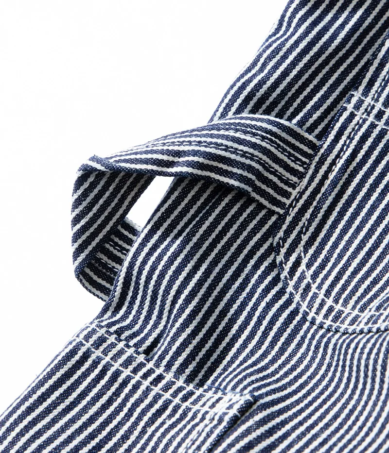 American Vintage Raw Denim Rail Worker Jeans - Americana Multi-Pocket Striped Work Pants / Outdoor Utility Trousers OKONKWO