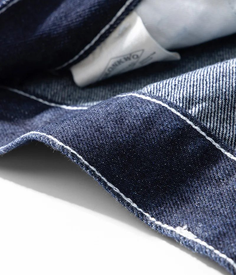 American Vintage Raw Denim Rail Worker Jeans - Americana Multi-Pocket Striped Work Pants / Outdoor Utility Trousers OKONKWO