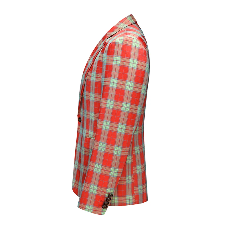 Single Breasted Plaid Suit Men's Clothing Fashion Simple Men Business Social Wedding Party Tuxedo Dress Blazers Jacket