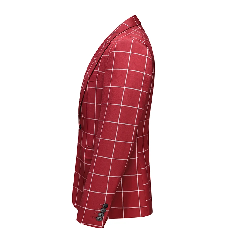 Single Breasted Plaid Suit Men's Clothing Fashion Simple Men Business Social Wedding Party Tuxedo Dress Blazers Jacket