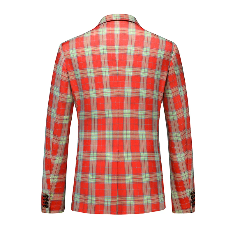 Single Breasted Plaid Suit Men's Clothing Fashion Simple Men Business Social Wedding Party Tuxedo Dress Blazers Jacket