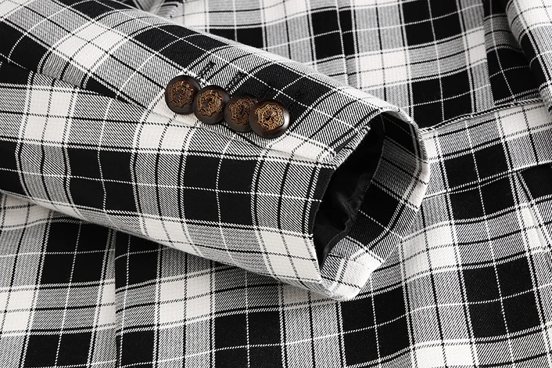 Single Breasted Plaid Suit Men's Clothing Fashion Simple Men Business Social Wedding Party Tuxedo Dress Blazers Jacket