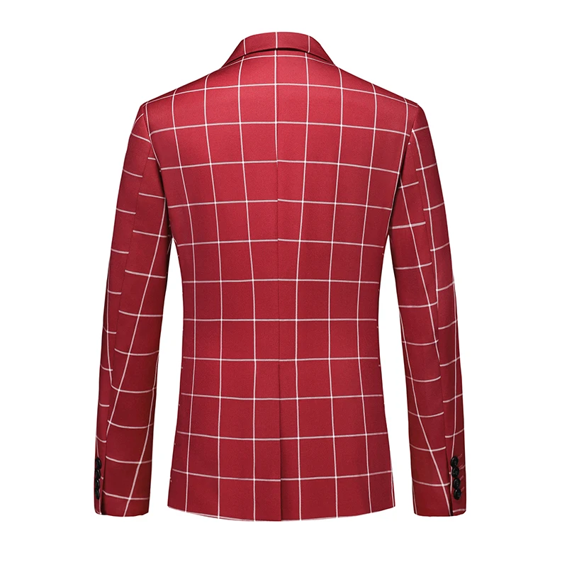 Single Breasted Plaid Suit Men's Clothing Fashion Simple Men Business Social Wedding Party Tuxedo Dress Blazers Jacket