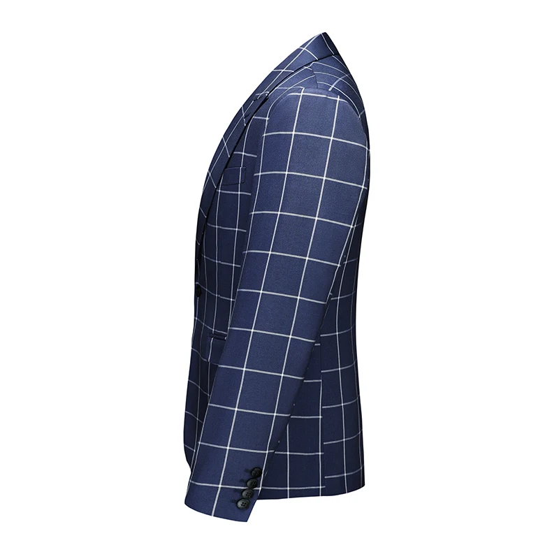 Single Breasted Plaid Suit Men's Clothing Fashion Simple Men Business Social Wedding Party Tuxedo Dress Blazers Jacket
