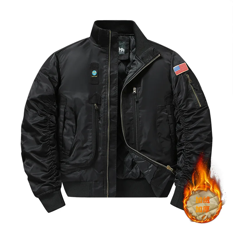 2026 Autumn/Winter New Style Jacket with Cotton Workwear - Air Force Loose Large-Sized Casual Coat Baseball Shirt