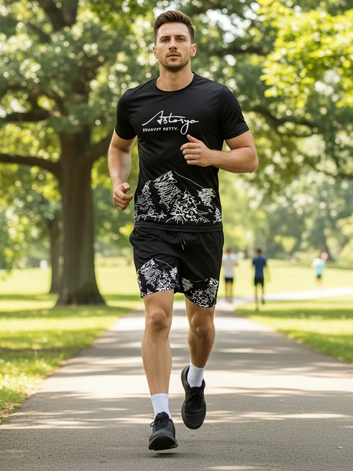 4PCS Men's Sportswear Top and Bottom Set T-shirt and Shorts Set Casual Sportswear Summer Dress Fashion Dress Men's Gift