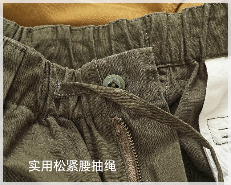 Cargo pants Men's outdoor scratch resistant material pocket loose plus size casual straight leg pants
