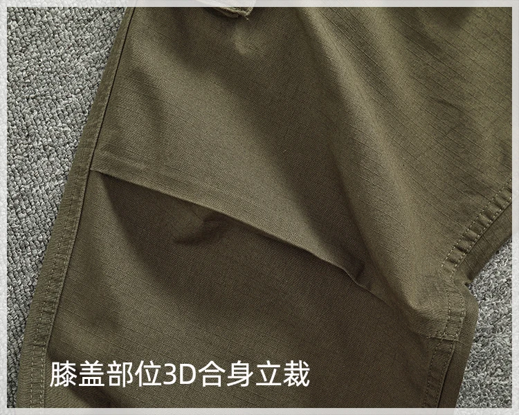 Cargo pants Men's outdoor scratch resistant material pocket loose plus size casual straight leg pants