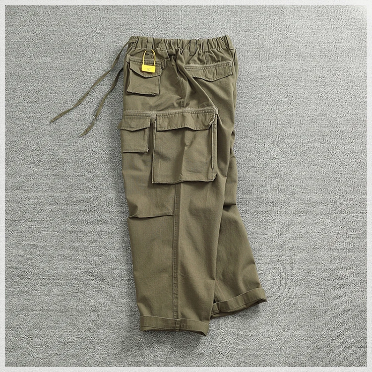 Cargo pants Men's outdoor scratch resistant material pocket loose plus size casual straight leg pants