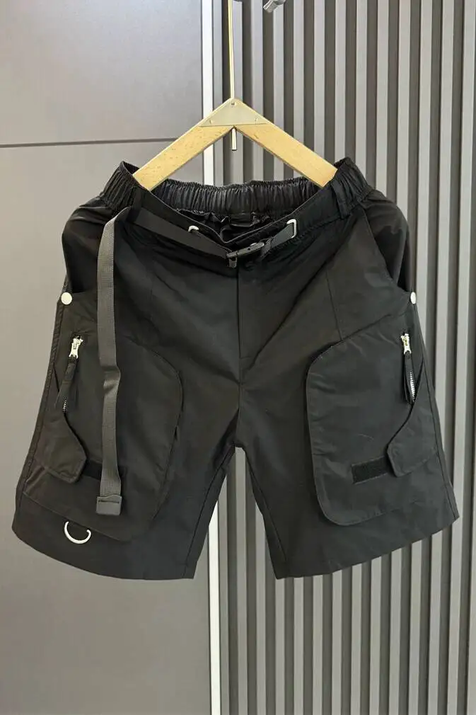 HKSH Summer New American Casual Large Pocket Safari Style Shorts Man Tide Loose Versatile Outdoor Functional Youth Capris HK4754