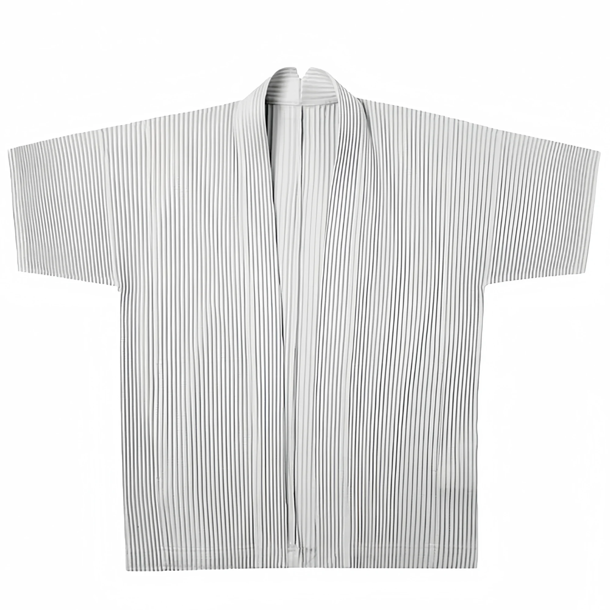 Miyake Pleated Kimono Jacket Men Japanese Style Half Sleeve Short Sleeve Open Front Casual Cardigan Loose Fit Streetwear Top