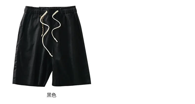 DUKEEN Men's Linen Blend Cargo Shorts Summer Breathable Drawstring Casual Beach Shorts Loose Fit Knee Length Straight Leg Shorts