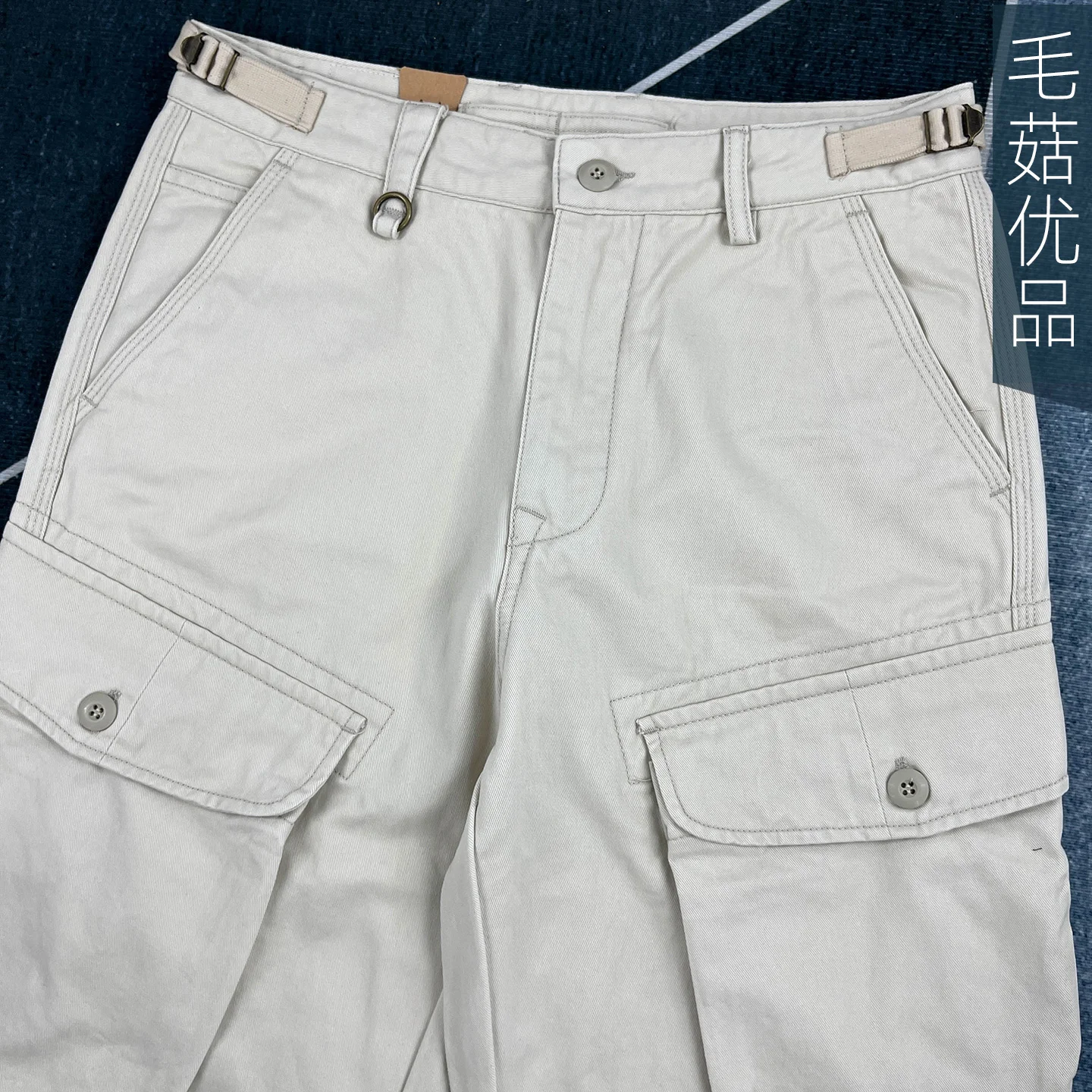 Men's Heavyweight 100% Cotton American Work Pants - Khaki Multi-Pocket Slim Straight-Leg Casual Cargo Trousers for Autumn
