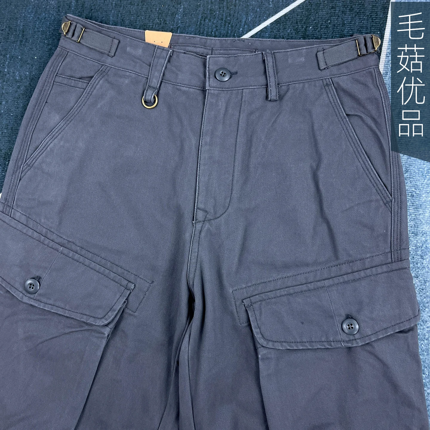 Men's Heavyweight 100% Cotton American Work Pants - Khaki Multi-Pocket Slim Straight-Leg Casual Cargo Trousers for Autumn