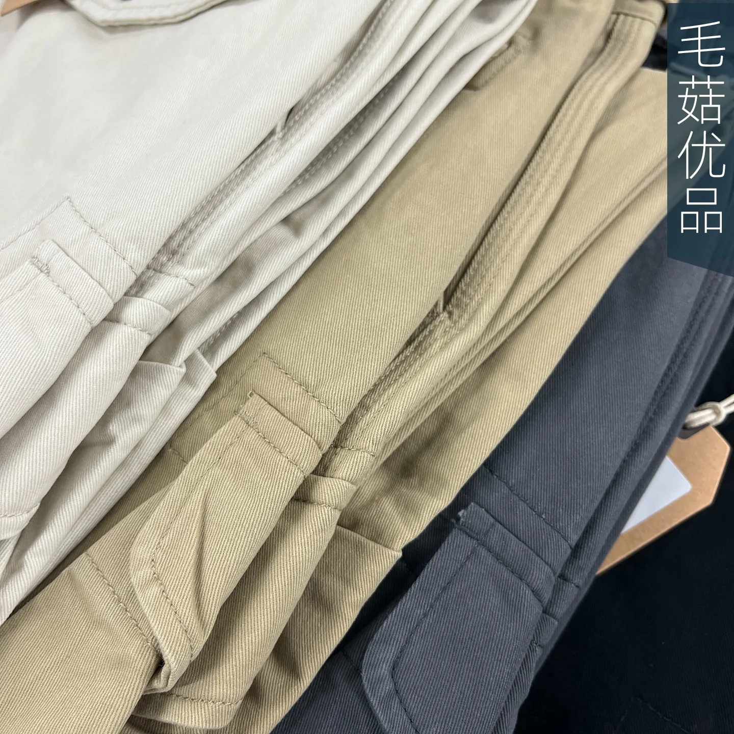 Men's Heavyweight 100% Cotton American Work Pants - Khaki Multi-Pocket Slim Straight-Leg Casual Cargo Trousers for Autumn