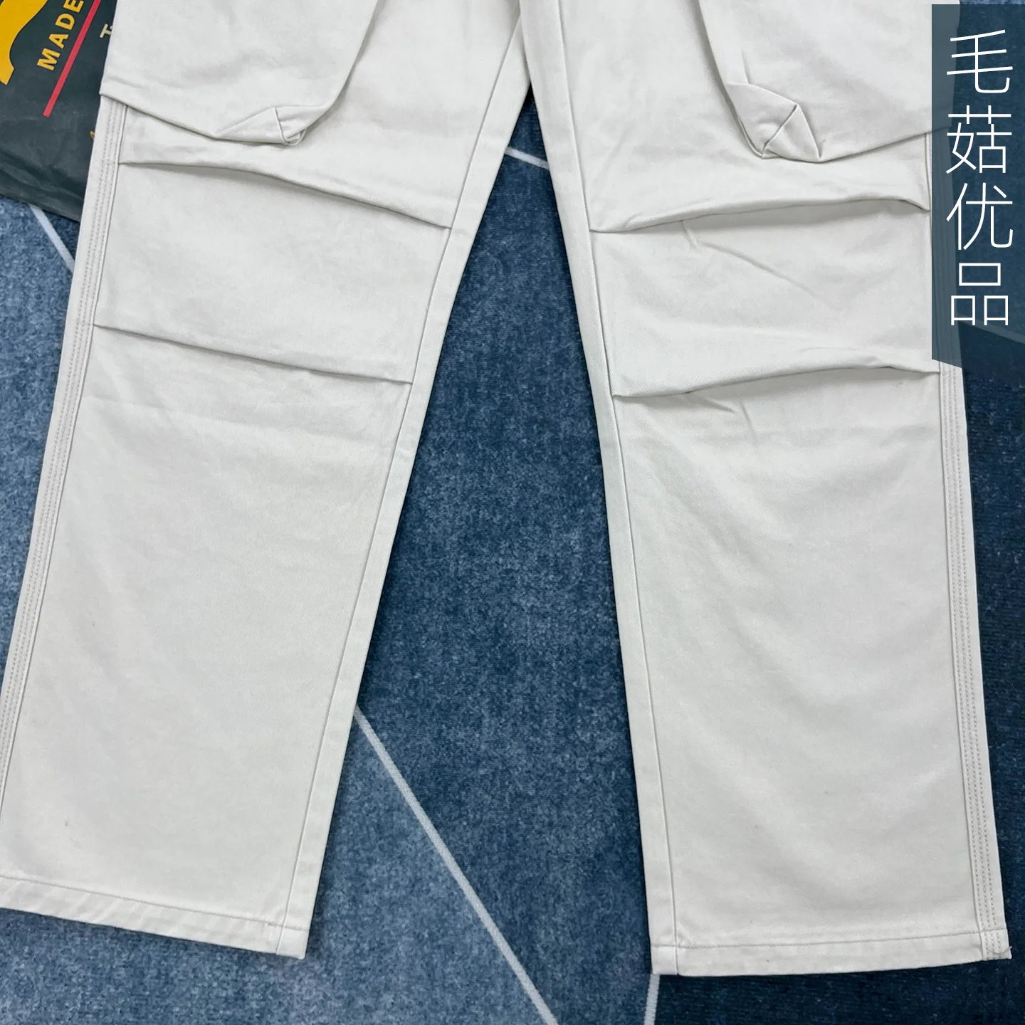 Men's Heavyweight 100% Cotton American Work Pants - Khaki Multi-Pocket Slim Straight-Leg Casual Cargo Trousers for Autumn