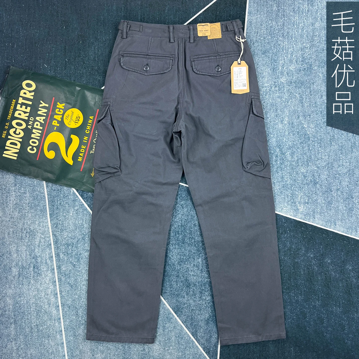 Men's Heavyweight 100% Cotton American Work Pants - Khaki Multi-Pocket Slim Straight-Leg Casual Cargo Trousers for Autumn