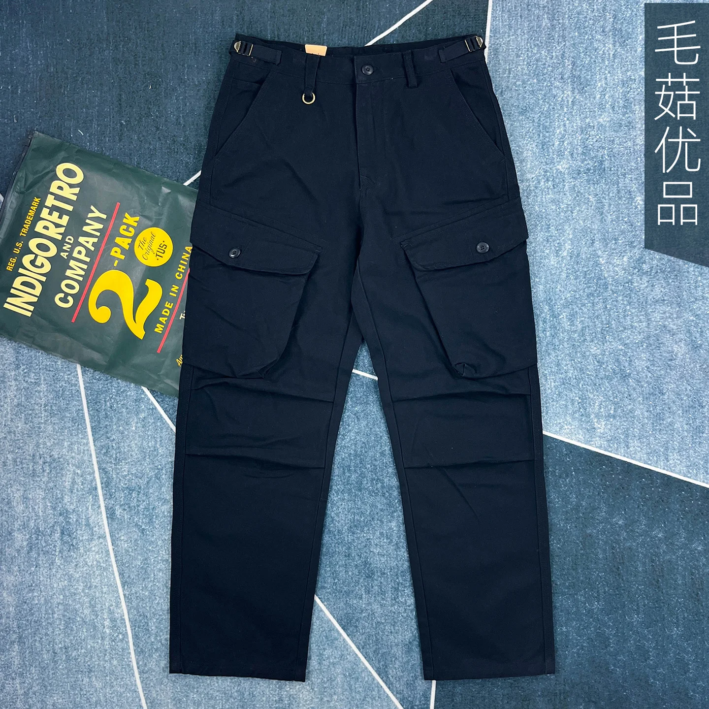 Men's Heavyweight 100% Cotton American Work Pants - Khaki Multi-Pocket Slim Straight-Leg Casual Cargo Trousers for Autumn