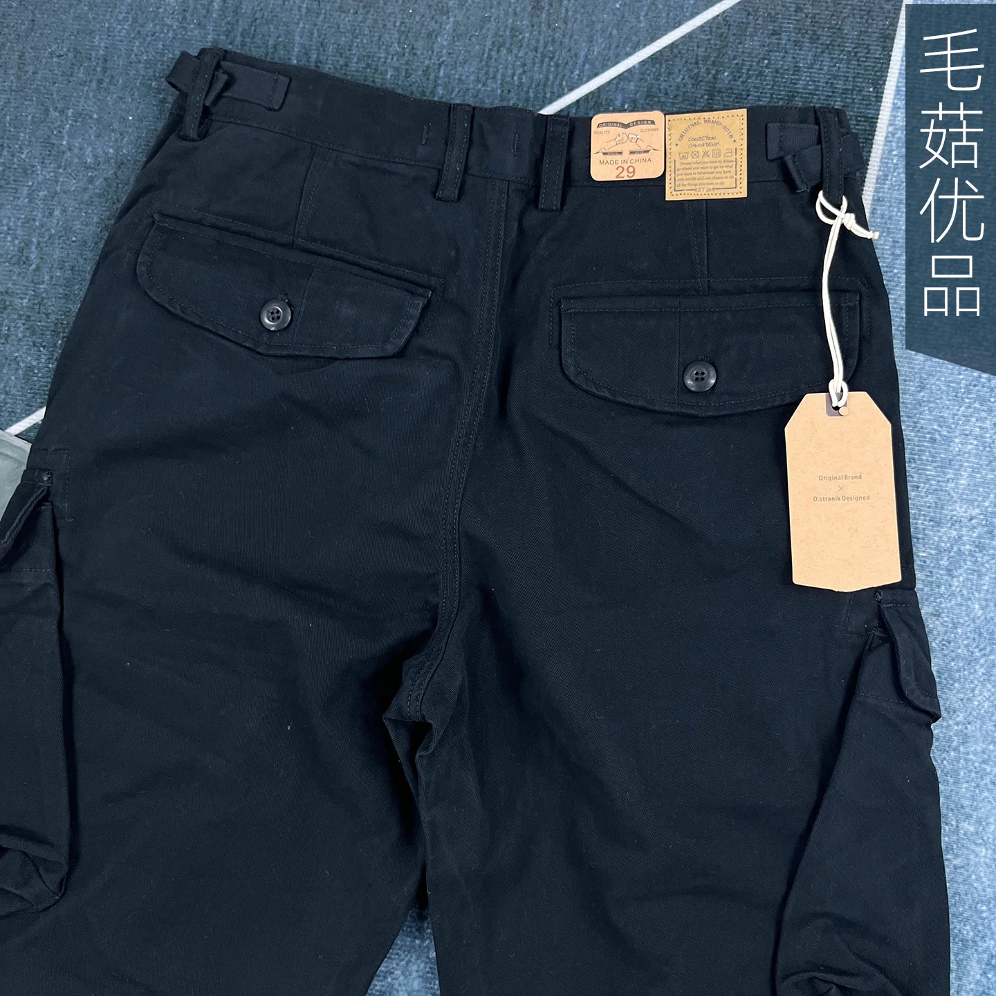 Men's Heavyweight 100% Cotton American Work Pants - Khaki Multi-Pocket Slim Straight-Leg Casual Cargo Trousers for Autumn