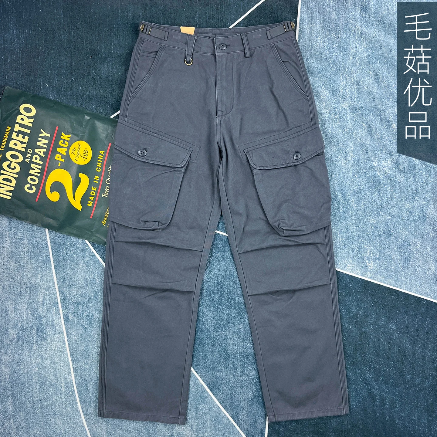 Men's Heavyweight 100% Cotton American Work Pants - Khaki Multi-Pocket Slim Straight-Leg Casual Cargo Trousers for Autumn