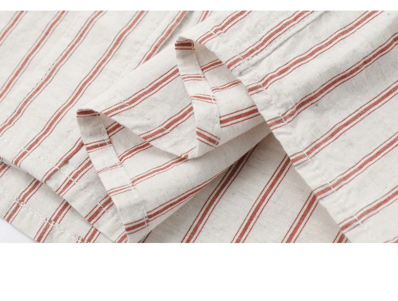 Men Cotton Linen Casual Commute Loose Long Sleeve Simple Fashion Stripe Shirt Male Vintage Fashion Plus Size Shirts Clothes