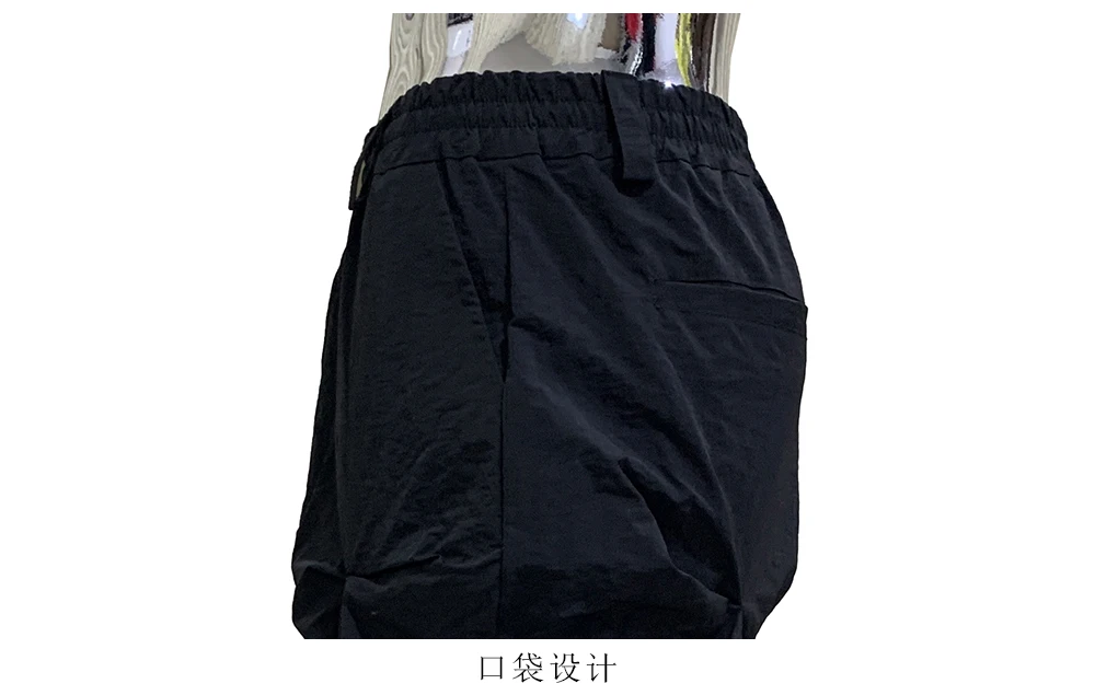 Lautaro Autumn Long Black Waterproof Stacked Pants for Mens with High Elastic Waist Luxury Designer European Fashion Clothing