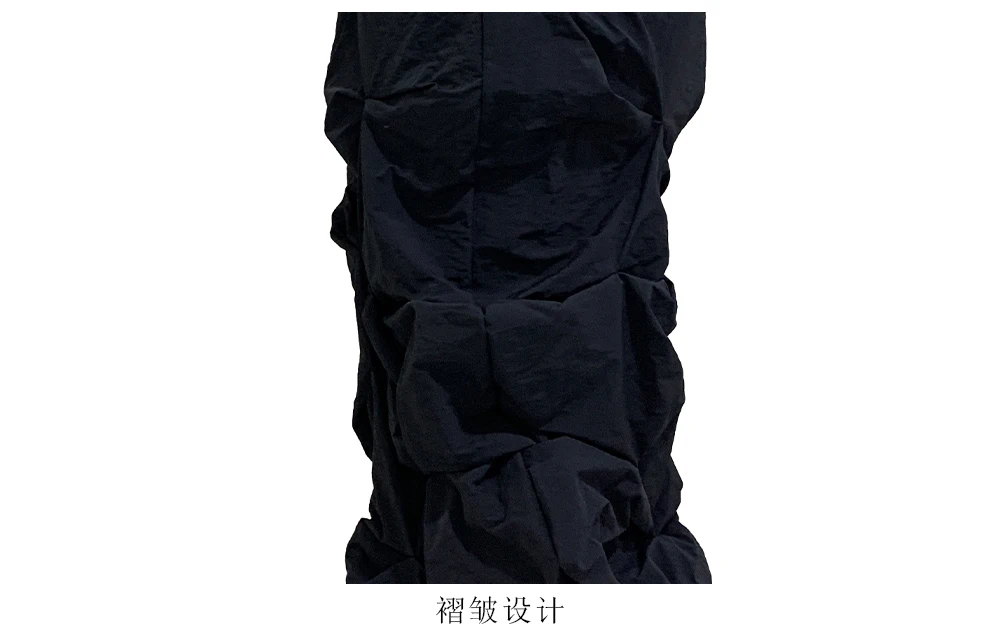 Lautaro Autumn Long Black Waterproof Stacked Pants for Mens with High Elastic Waist Luxury Designer European Fashion Clothing