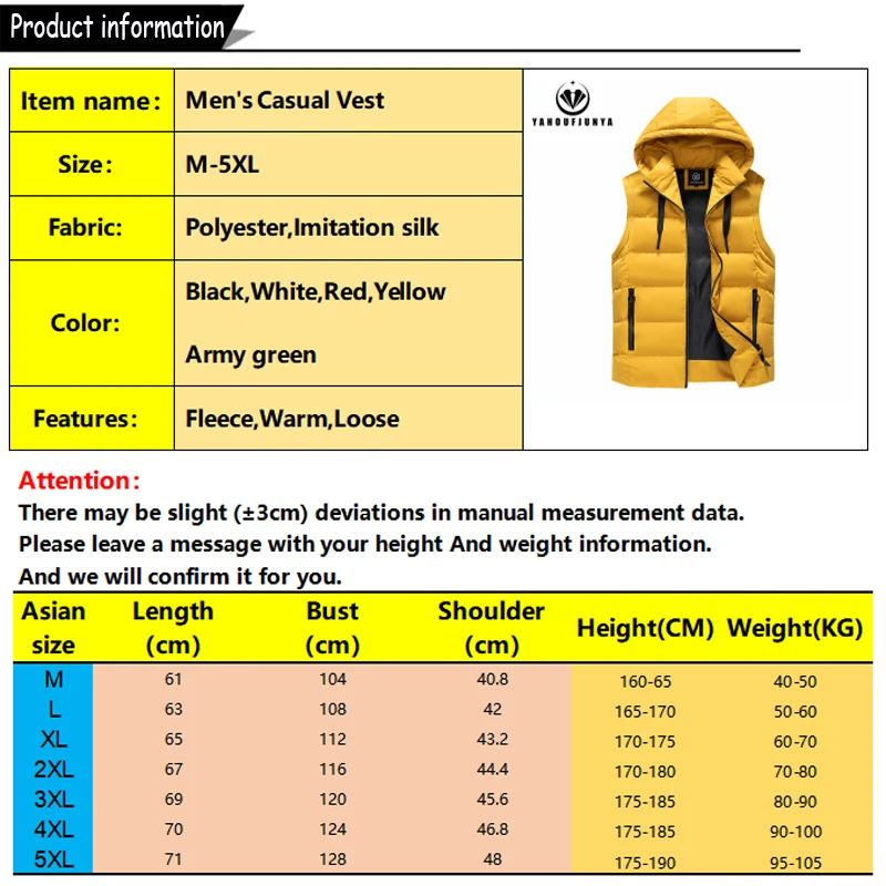 Men Autumn Sleeveless Outdoors Casual Solid Warm Vest Men Winter Detachable Hooded Fleece Pocket Zipper Fashion Vest Male Coat